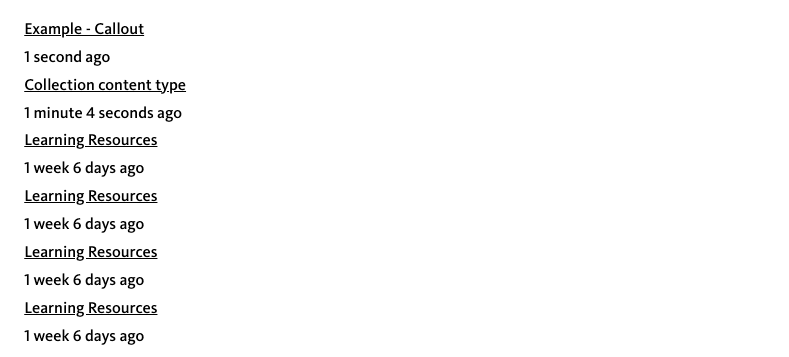 Recent Content views reference example