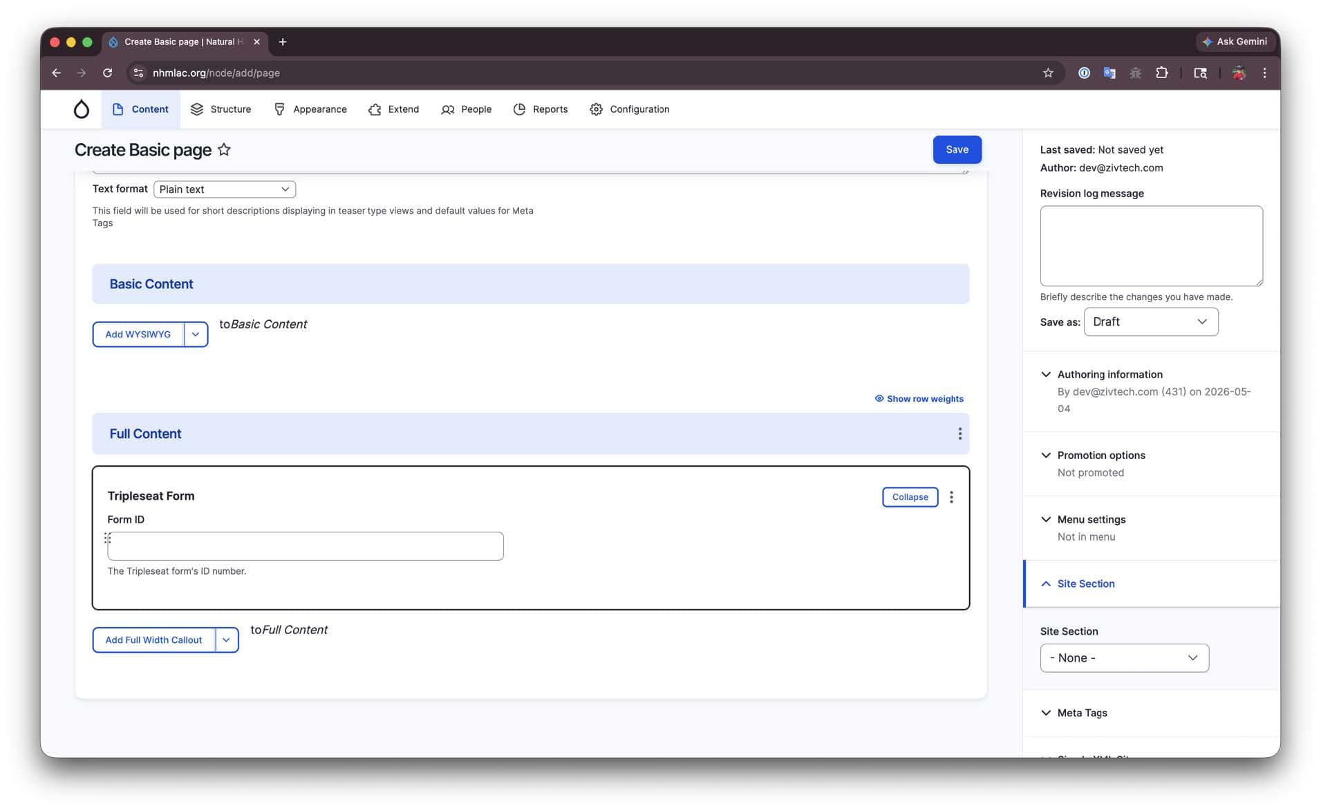 Tripleseat form paragraph settings